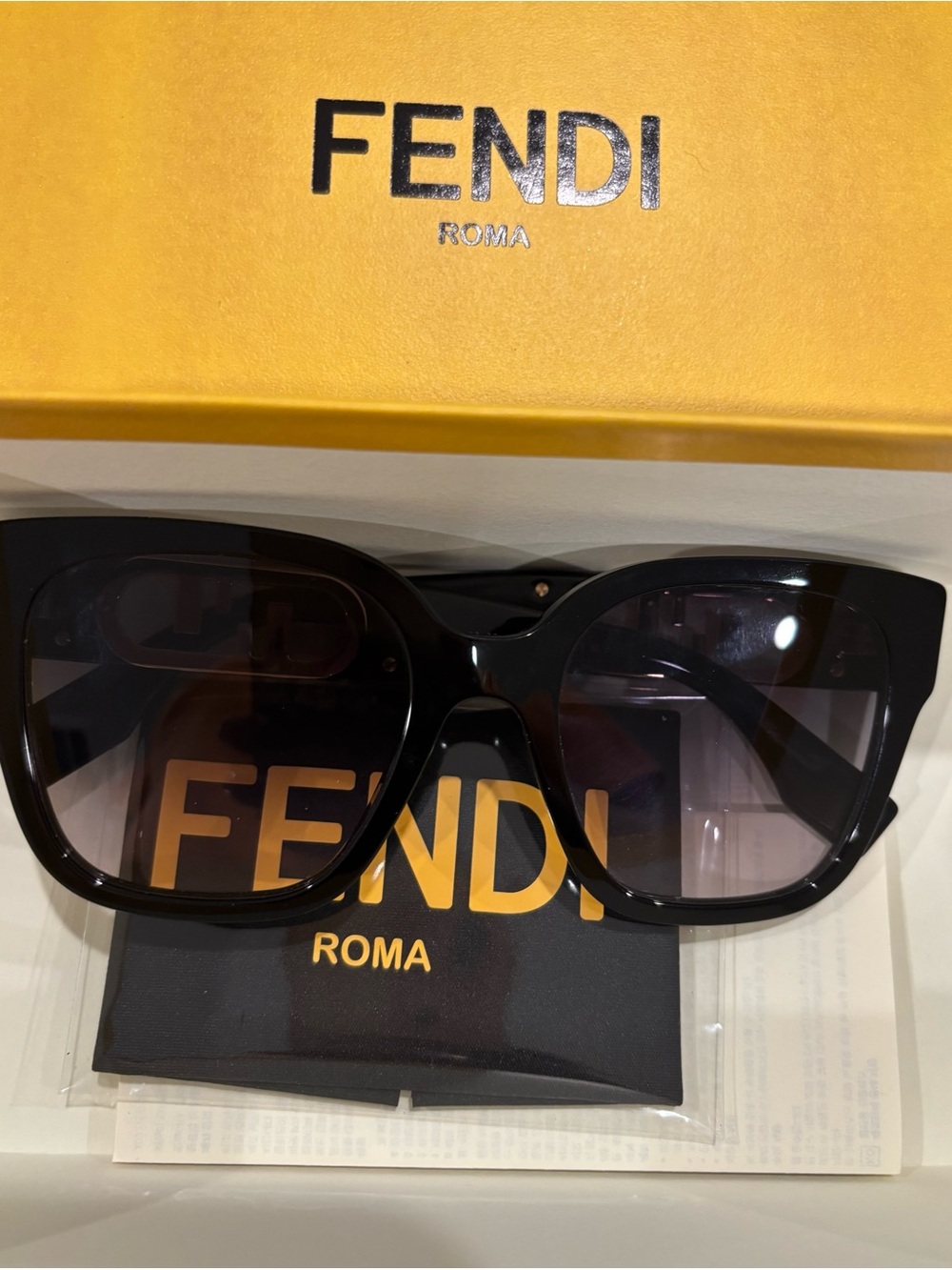 Fendi Black Oversized Square Sunglasses